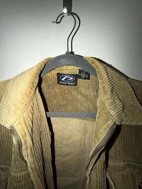 Vintage 90s PROTEST Wide Wale Corduroy Zip-Up Jacket size Medium